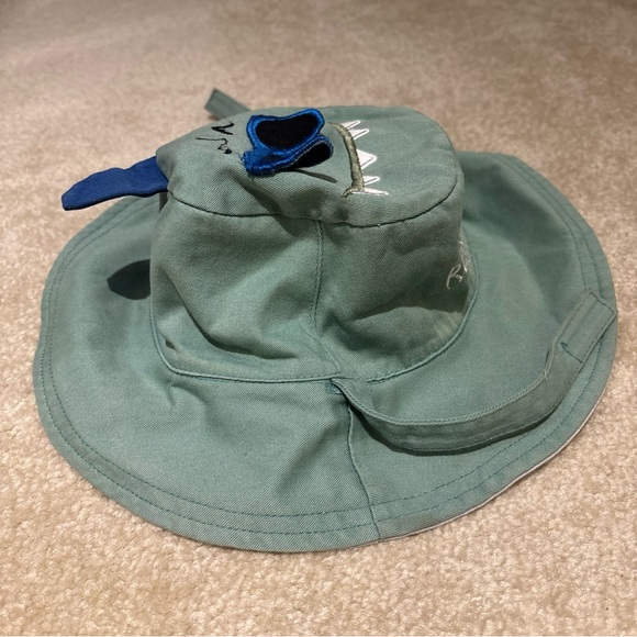 Flapjack Kids Green Gray Reversible Kids Bucket Sun Hat Cap Dinosaur Theme Beach - Picture 5 of 16